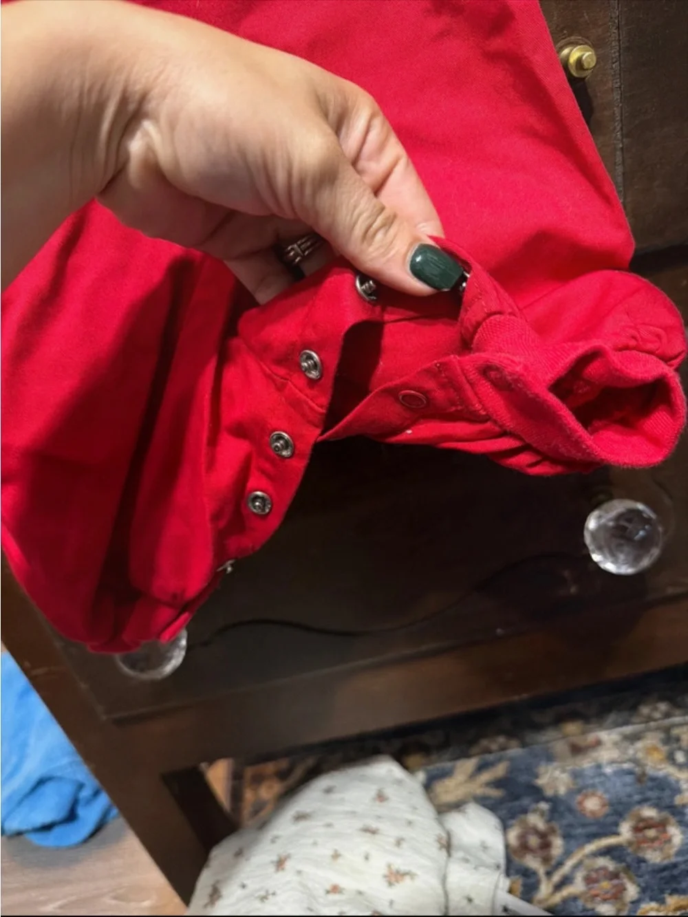 Red Baby Train Applique Romper